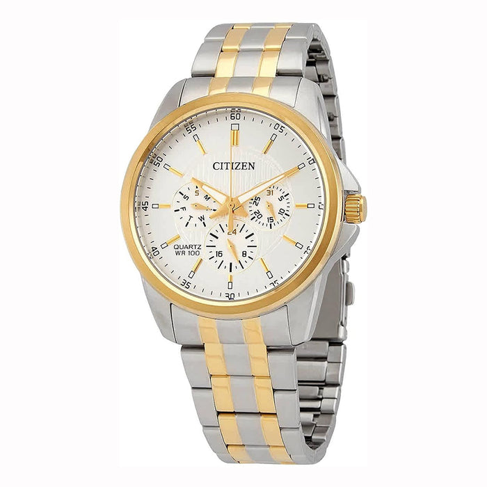 Citizen Men's Silver Dial Two-tone Stainless Steel Band Analog Chronograph Quartz Watch - AG8344-57B(2)