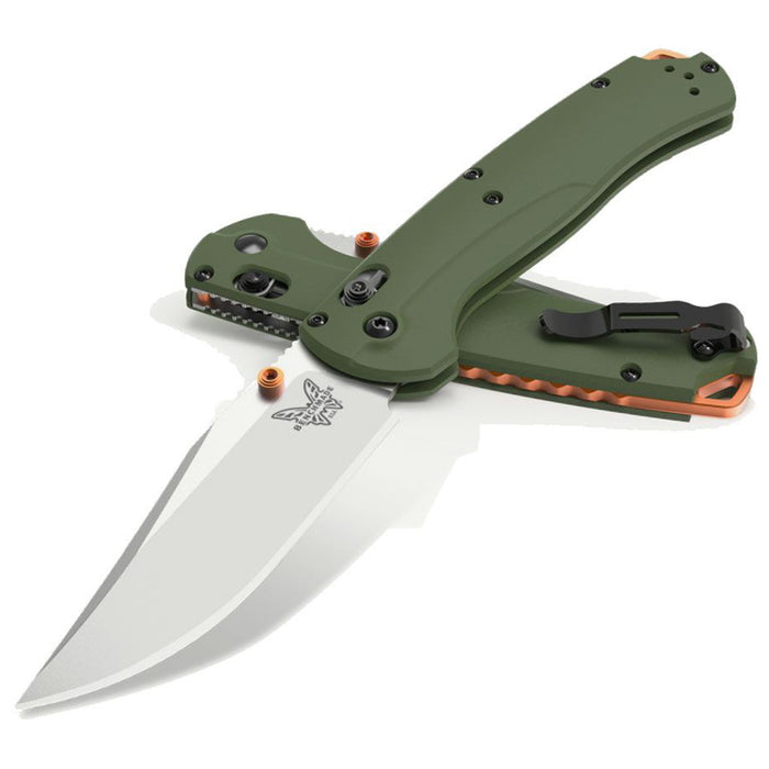 Benchmade OD Green G10 Handles S45VN Satin Clip Point Blade Hunt Taggedout AXIS Folding Knife - BM-15536
