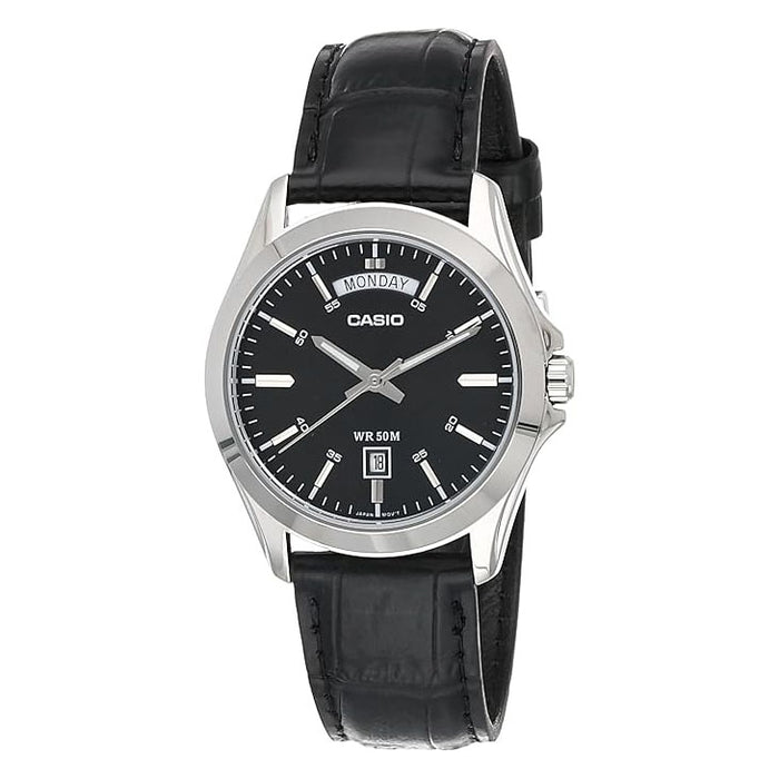 Casio Men's Black dial Black Band Analog Quartz Watch - MTP-1370L-1AVDF