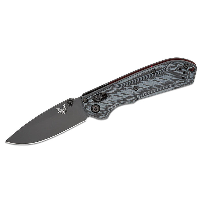 Benchmade Black/Gray G10 Handles Black CPM-M4 Super Steel Drop Point Plain Blade Mini Freek Folding Knife - BM-565BK-02
