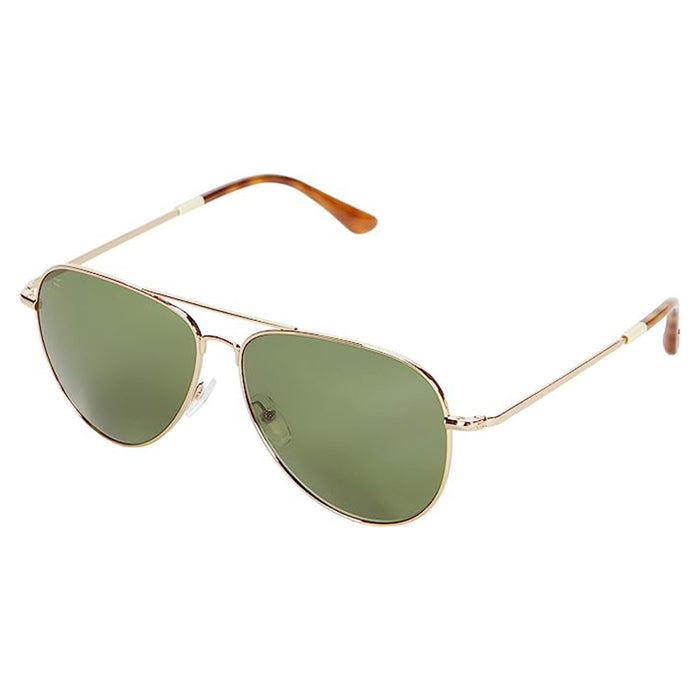 TOMS Unisex Shiny Gold Frame Bottle Green Lens Non-Polarized Hudson Pilot Sunglasses - 10016127
