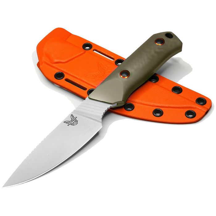Benchmade OD Green G10 Handles CPM-S30V Satin Drop Point Blade Raghorn Fixed Blade Knife - BM-15600-01