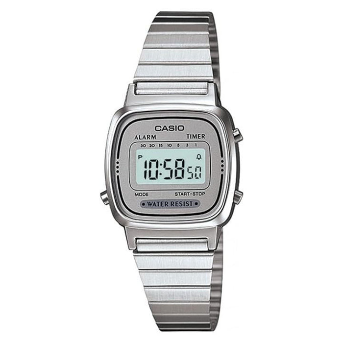 Casio Women's Silver dial Silver Band Digital Quartz Watch - LA670WA-7DF