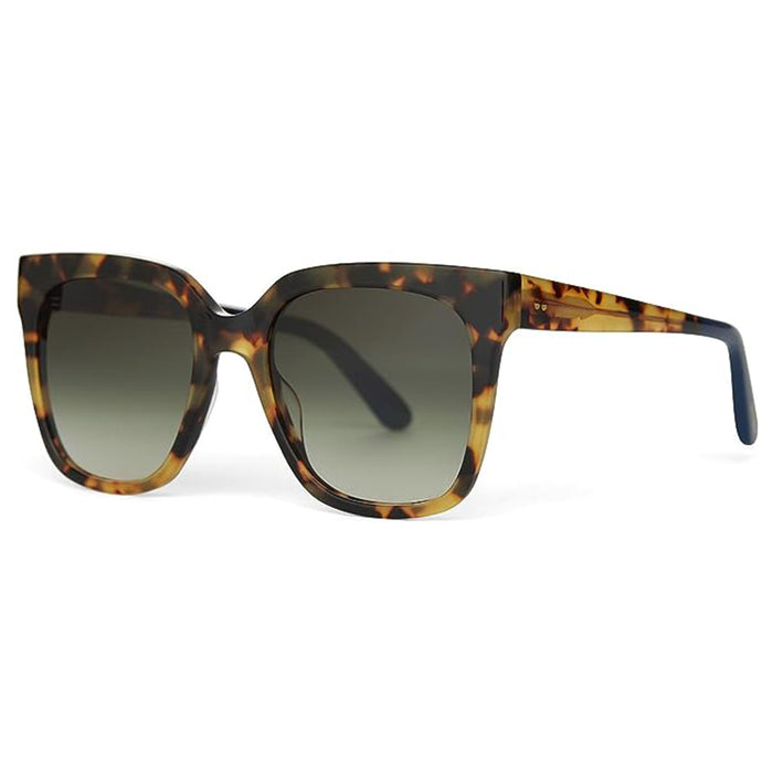 TOMS Women's Tortoise Frame Deep Olive Gradient Lens Non-Polarized Natasha Square Sunglasses - 10016097