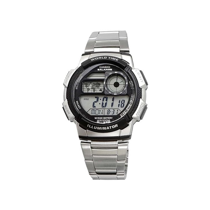 Casio Men's Digital dial Metal Band Silver Digital Quartz Watch - AE-1000WD-1AVDF