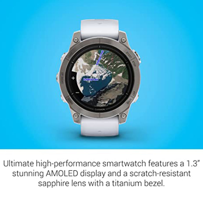 Garmin epix Pro (Gen 2) Sapphire Edition 47mm Whitestone Advanced Training Technology Built-in Flashlight High Performance Smartwatch - 010-02803-20