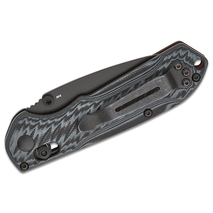 Benchmade Black/Gray G10 Handles Black CPM-M4 Super Steel Drop Point Plain Blade Mini Freek Folding Knife - BM-565BK-02