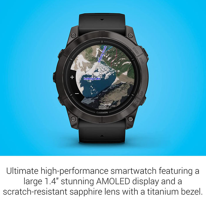 Garmin epix Pro (Gen 2) Sapphire Edition 51mm Black Advanced Training Technology Built-in Flashlight High Performance Smartwatch - 010-02804-00