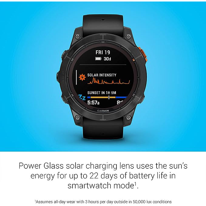 Garmin fēnix 7 Pro Solar Built-in Flashlight Solar Charging Capability Black Multisport GPS Smartwatch - 010-02777-00