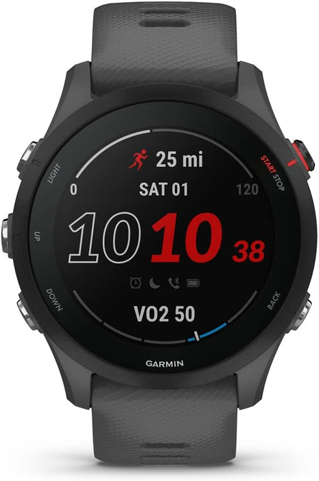 Garmin Forerunner 255 Slate Gray Smaller GPS Running Advanced Insights Long-Lasting Battery Smartwatch - 010-02641-00