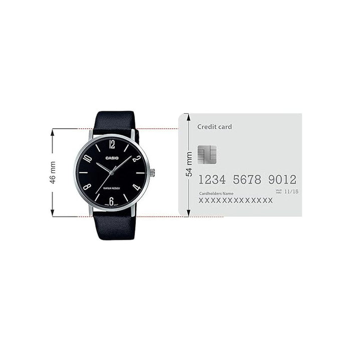 Casio Men's Black Dial Black Band Analog Quartz Watch - MTP-VT01L-1B2UDF