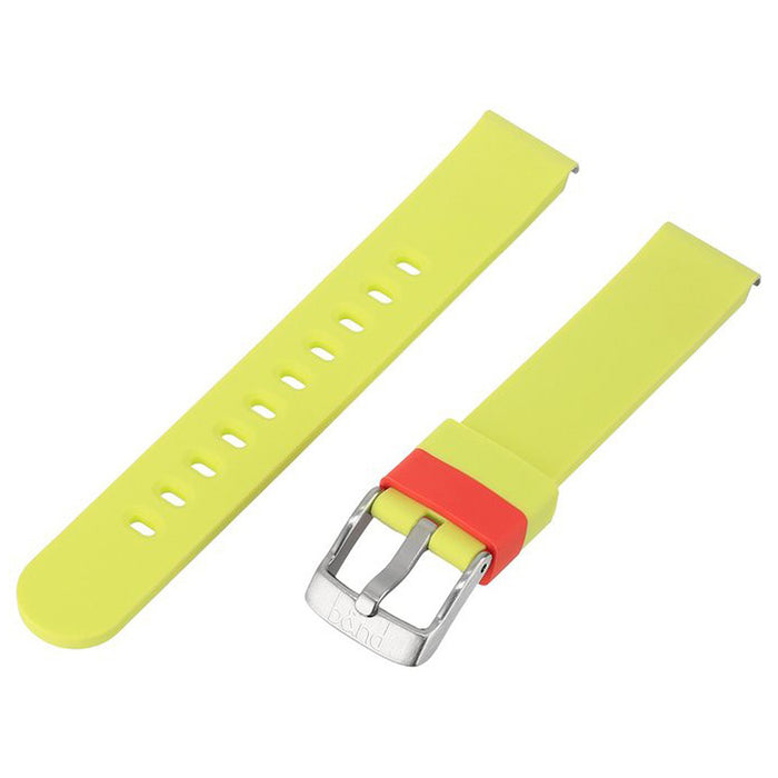 Hadley Roma Yellow Silicone Silver Stainless Steel Buckle Watch Strap - BND300-YEL-16R