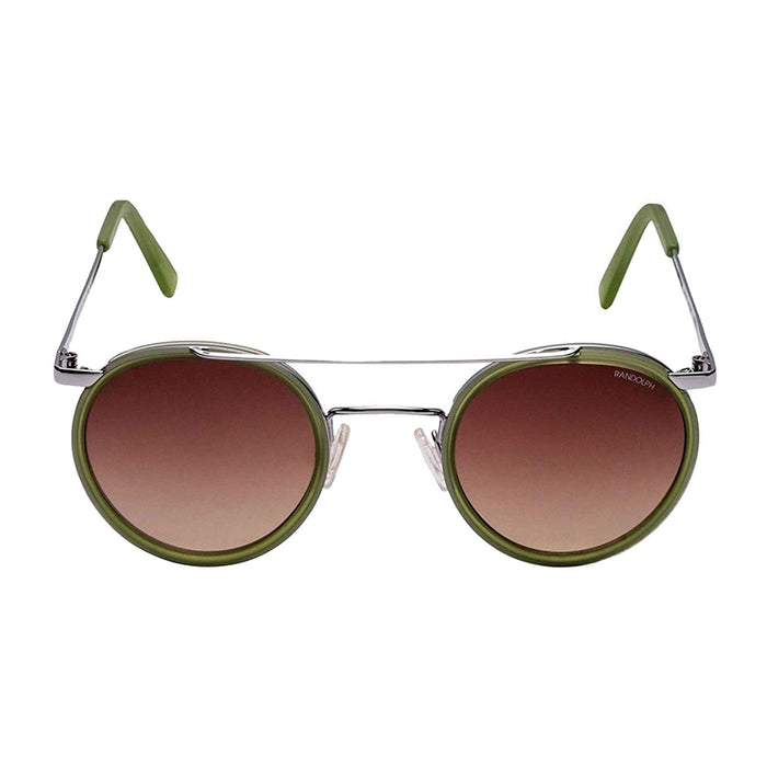 Unisex P3 Shadow Fusion Green Frame Red Lens Round Full-Rim Sunglasses - PS005