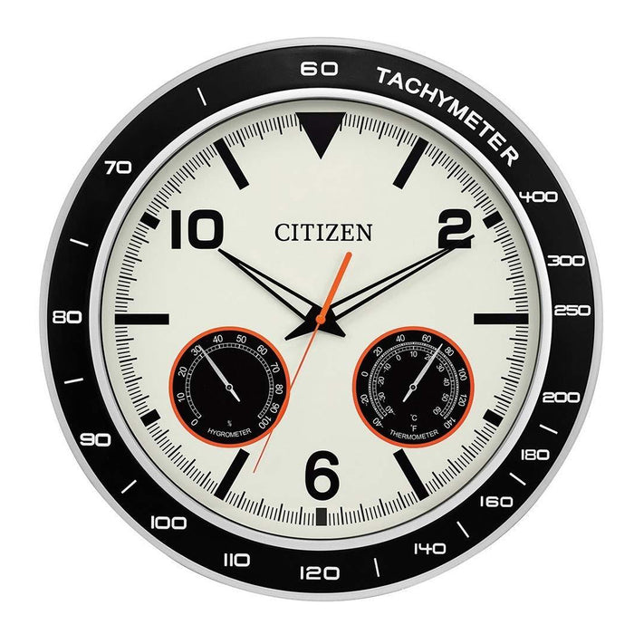 Citizen Water-Resistant Outdoor Balck / Silver Case Silver-Tone Dial Wall Clock - CC2019