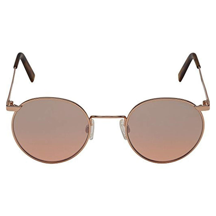 Unisex P3 Infinity Brown Frame Pink Lens Round Full-Rim Sunglasses - P3034
