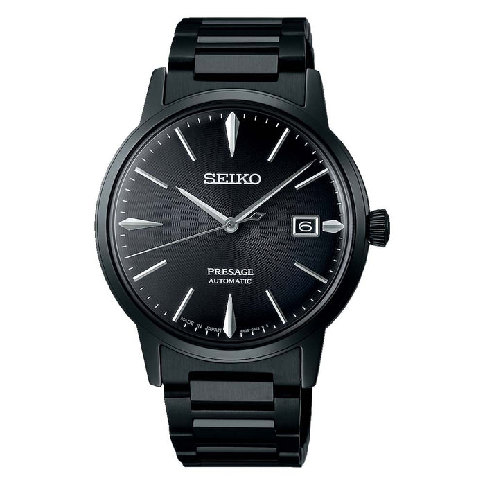 Seiko Men's Black Dial Stainless Steel Band Automatic Watch - SRPJ15