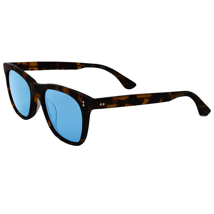Fitzpatrick Unisex Shiny Dark Tortoise Frame Indigo Blue Lens Oval Sunglasses - 10010586