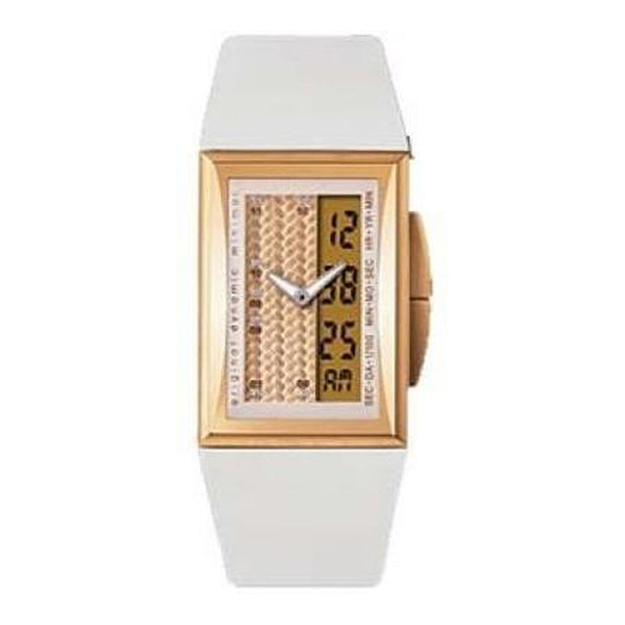 O.D.M Womens Ana-Digi Display White Polyurethane Strap Gold Case Watch - ODMTA07A-3
