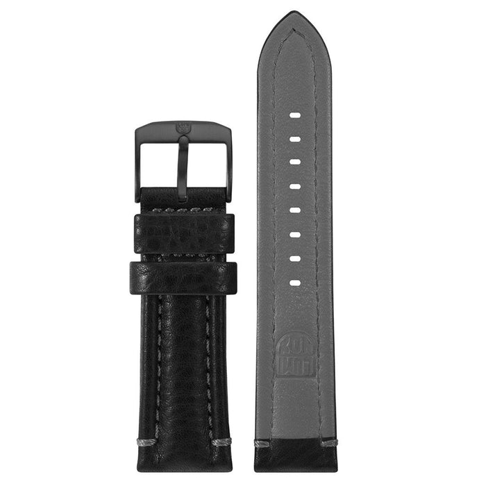 Luminox Men's Modern Mariner Series Black & Gray Leather Strap Stainless Steel Buckle Watch Band - FEX.6250.22B.K