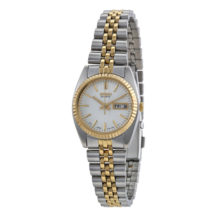 Seiko Ladies' Rolex-Style Watch - Two-Tone White Dial - SWZ054