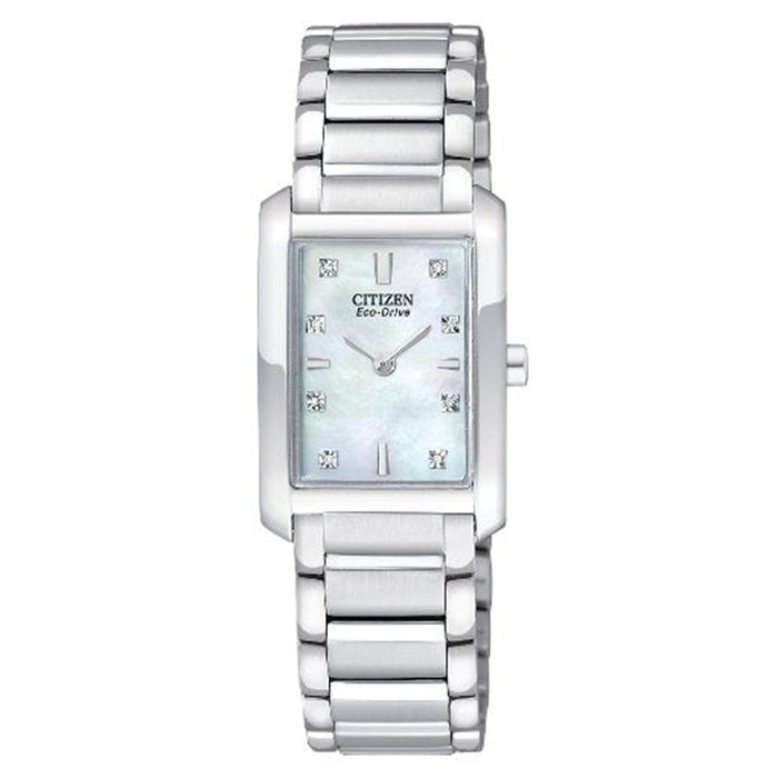 Citizen Womens Eco-Drive Palidoro Stainless Watch - Silver Bracelet - Pearl Dial - EX1070-50D