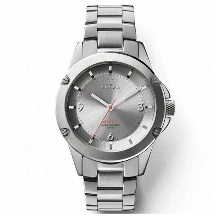 Triwa Unisex Stirling Skala Quartz Movement Mineral Crystal Bracelet Silver Dial Round Watch - SKST103