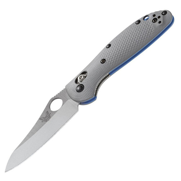 Benchmade Mini Griptilian Folding Blade Grey Handle Knife - BM-555-1