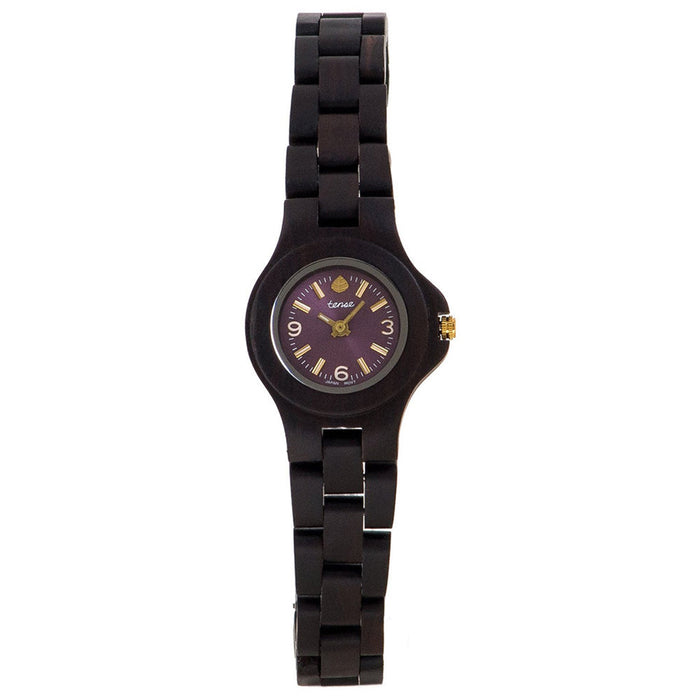 Tense Wood Womens Dark Sandalwood Wooden Mini Brown Dial Purple Watch - L4300D-VIOLET