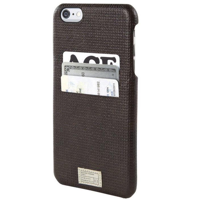 HEX Solo iPhone 6 Plus Brown Woven Leather Wallet and Black Phone case - HX1836-BNWV