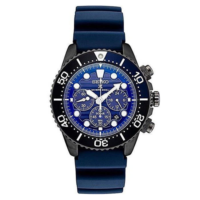 Seiko Prospex Special Edition Blue Silicone Solar Powered Diver's Chronograph Watch - SSC701