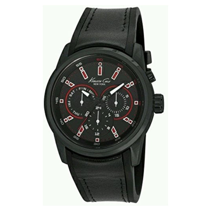 Kenneth Cole New York Mens Stainless Steel Case Silicone Strap Black Watch - 10022536