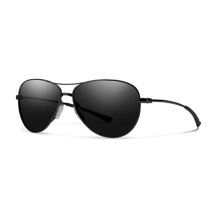 Smith Optics Langley Women's Black Frame Blackout Polarized Lens Aviator Sunglasses - 23344480760IR