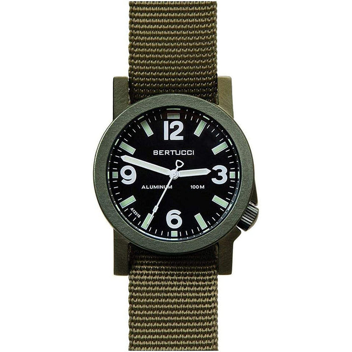 Bertucci A-6A Experior Mens Defender Olive Nylon Band Marine Black Japan Quartz Dial Watch - 16504