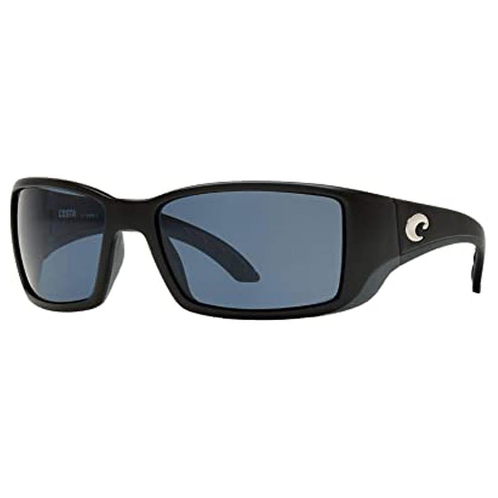 Costa Del Mar Mens Blackfin Matte Black Frame Gray Polarized Lens Sunglasses - BL11OGP