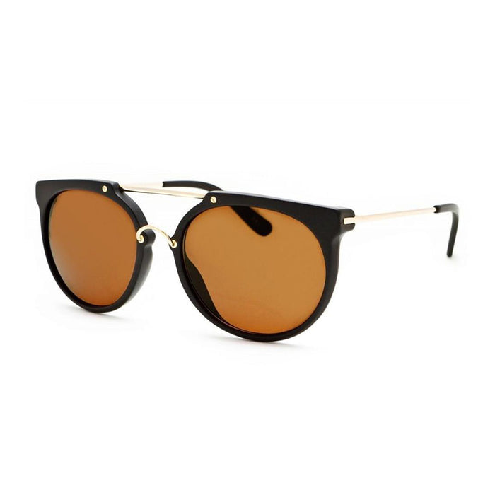 Wonderland Stateline Matte Black / Brown CZ Sunglasses - WL03-11-9