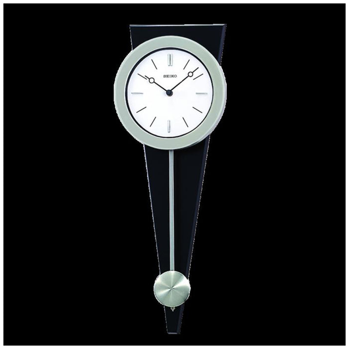 Seiko Pendulum Black Wall Clock - Black Hands - White Dial - QXC111SLH