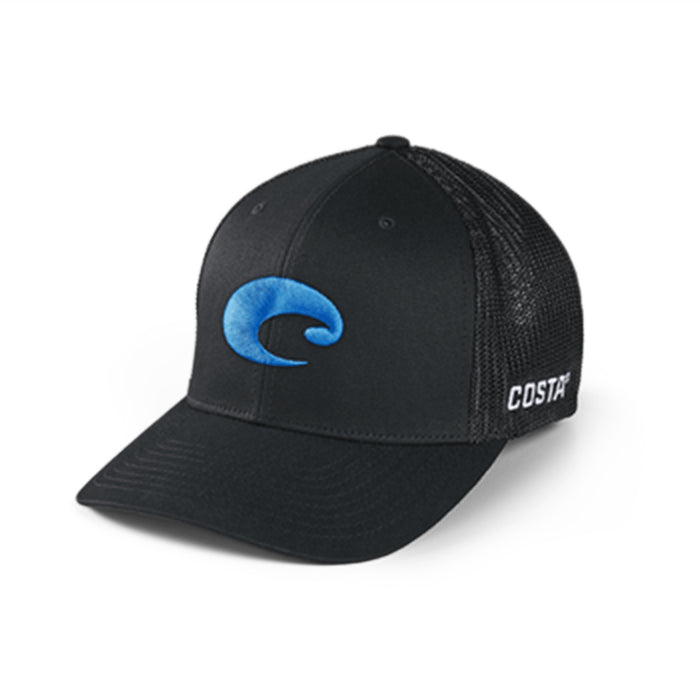 Costa Del Mar Unisex Flex Fit Logo One Size Black Trucker Hat - HA-140BLK