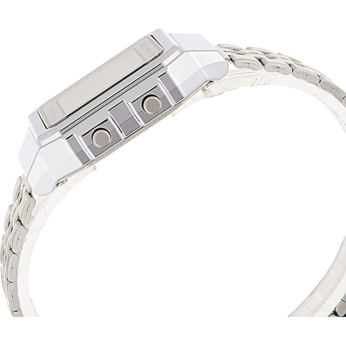 Casio Men's LCD Dial Gray Stainless Steel Band Digital Quartz Watch - A500WA-7DF
