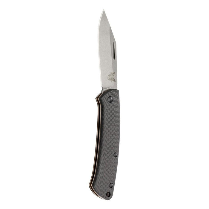 Benchmade Proper Slipjoint Stonewashed S90V Clip Point Blade Carbon Fiber Handles Folding 2.82 Knife - BM-318-2