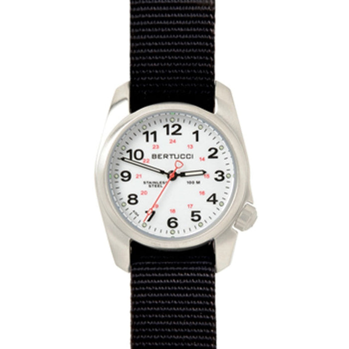 Bertucci A-1S Mens Watch - Stainless - Black Nylon Strap - White Dial - 10011