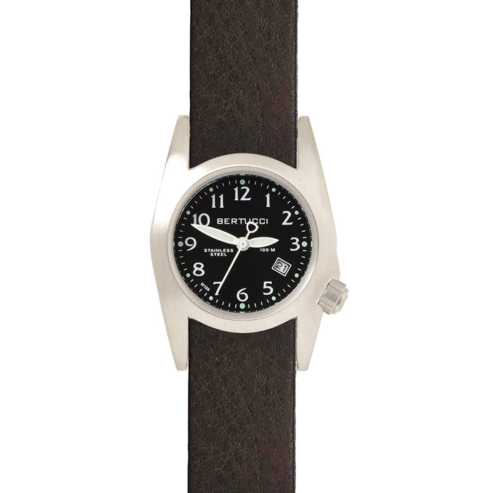 Bertucci M-1S Womens Toscano Brown Leather Band Black Quartz Dial Watch - 18027