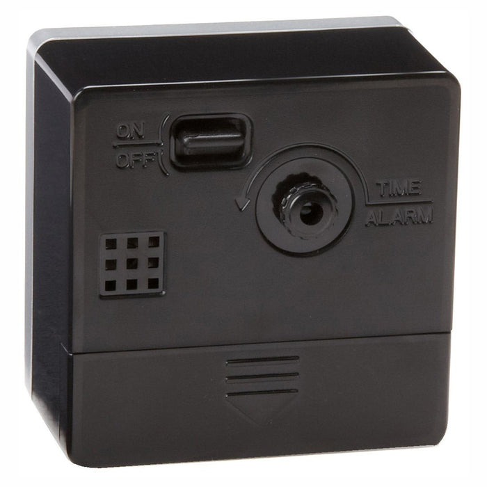 Seiko Black Dial Compact Lightweight Bedside 2 Square Alarm Clock - QHE083SLH