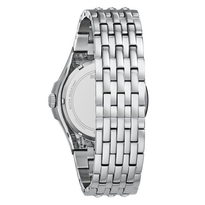 Bulova Phantom Baguette Mens Silver-Tone Bracelet Band Silver Quartz Dial Watch - 96A236