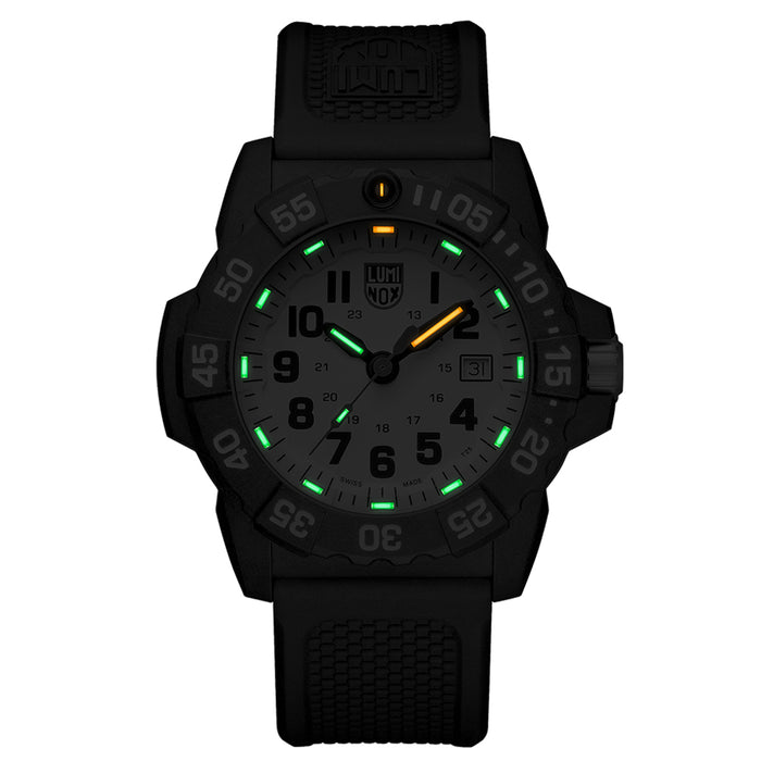 Luminox Men's Navy Seal 3500 Series Black Polyurethane Strap White Analog Dial Quartz Watch - XS.3507.L