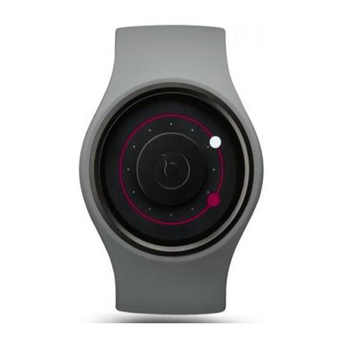 Ziiiro Unisex Orbit Plastic Watch - Gray Rubber Strap - Black Dial - Z0003WGYM