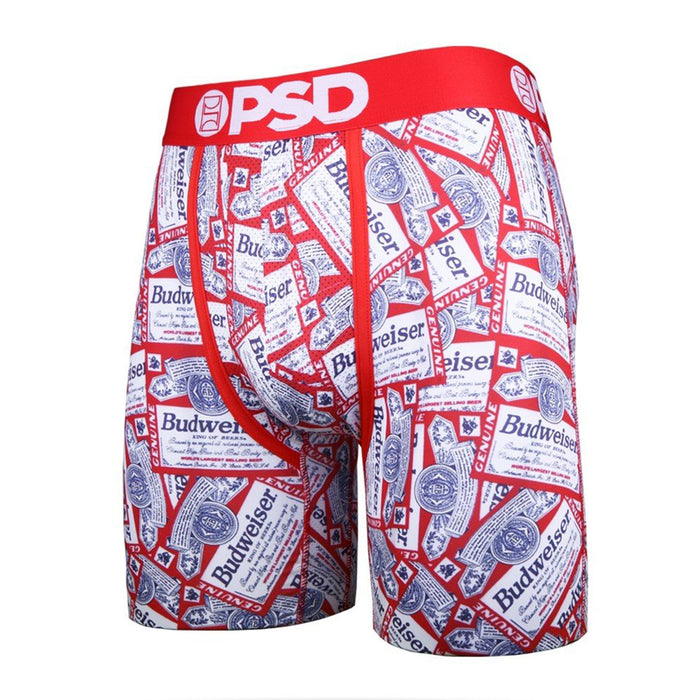 PSD Mens Red Buds All Over Budweiser Athletic Boxer Briefs X-Large Underwear - E21810055-RED-XL