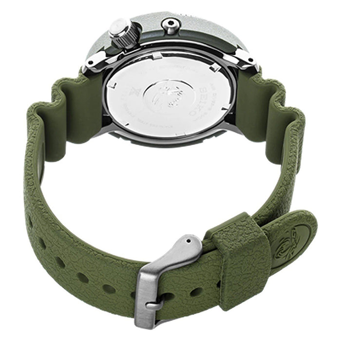 Seiko Solar Diver Mens Camo Green Silicone Rubber Band Chronograph Camo Green Quartz Dial Watch - SNE535