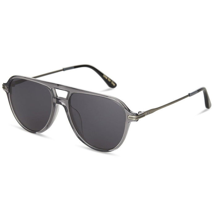 Toms Beckett Men's Smoke Grey Crystal Frame Dark Grey Lens Oval Sunglasses - 10013986