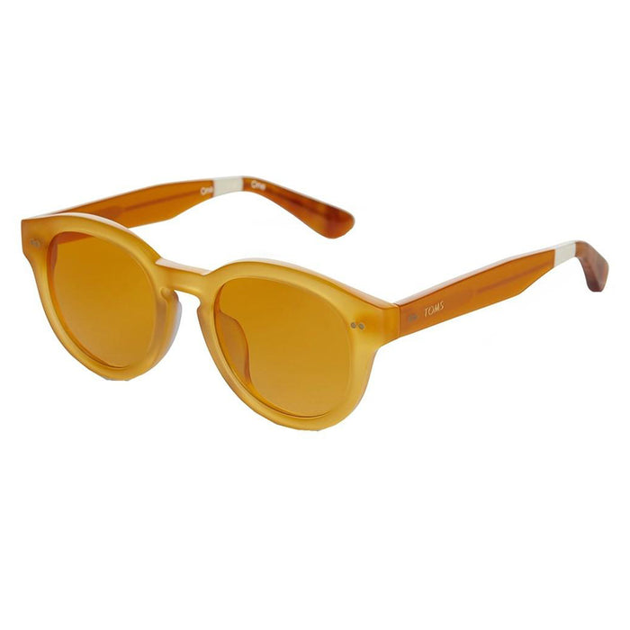 Unisex Orange Frame Lens Round Sunglasses - 10012317