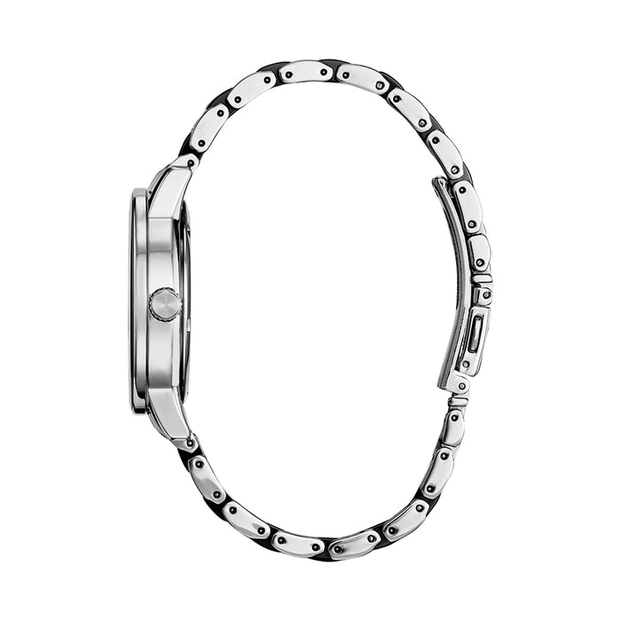 Citizen Women's Exclusive Eco-Drive Villains Ursula Two-Tone Stainless Steel Ceramic Bracelet Diamond Accent Black Dial Analog Watch - EM0748-51W